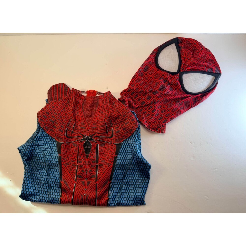 Spider-Man Kids XS Full Body Costume Bodysuit Jumpsuit Gloves Attached Age 4-5